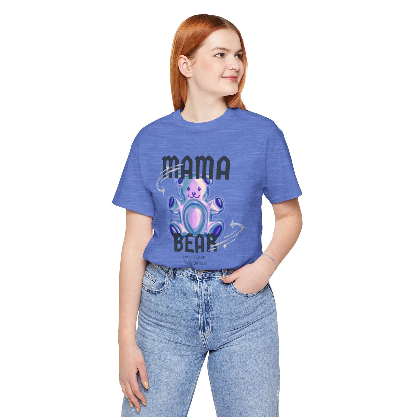 Mama Bear Mildly Sweet 100% Organic Gummy Bear Jersey Short Sleeve Tee | Mothers Day
