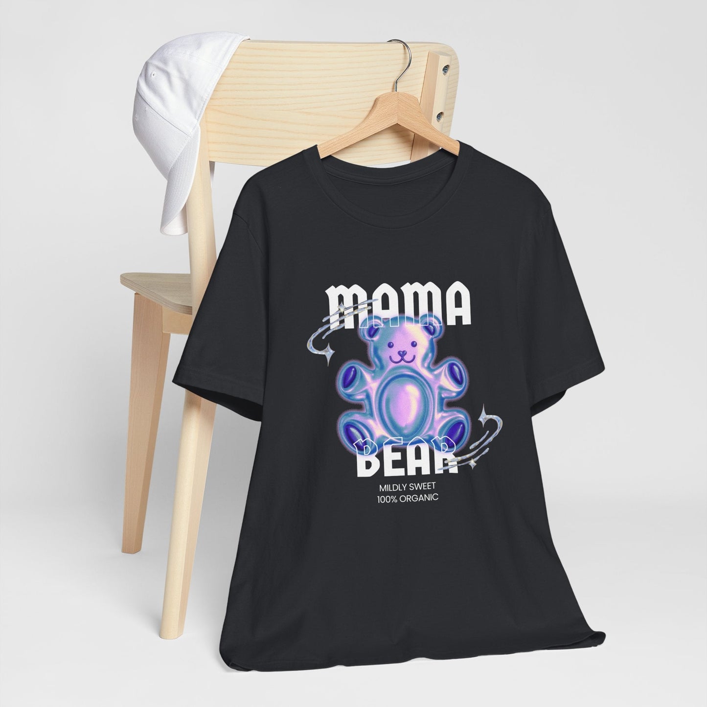 Mama Bear Mildly Sweet 100% Organic Gummy Bear Jersey Short Sleeve Tee | Mothers Day