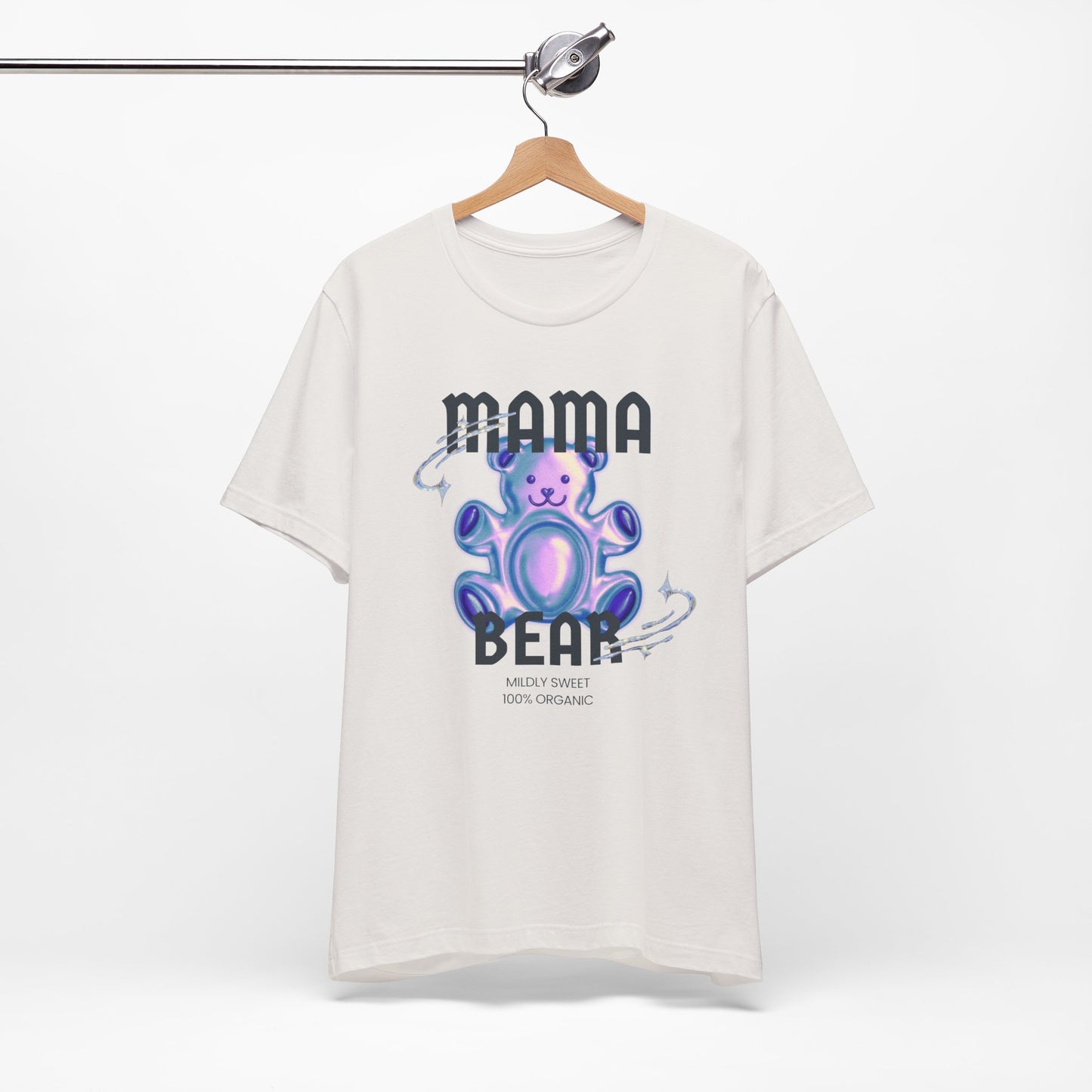 Mama Bear Mildly Sweet 100% Organic Gummy Bear Jersey Short Sleeve Tee | Mothers Day