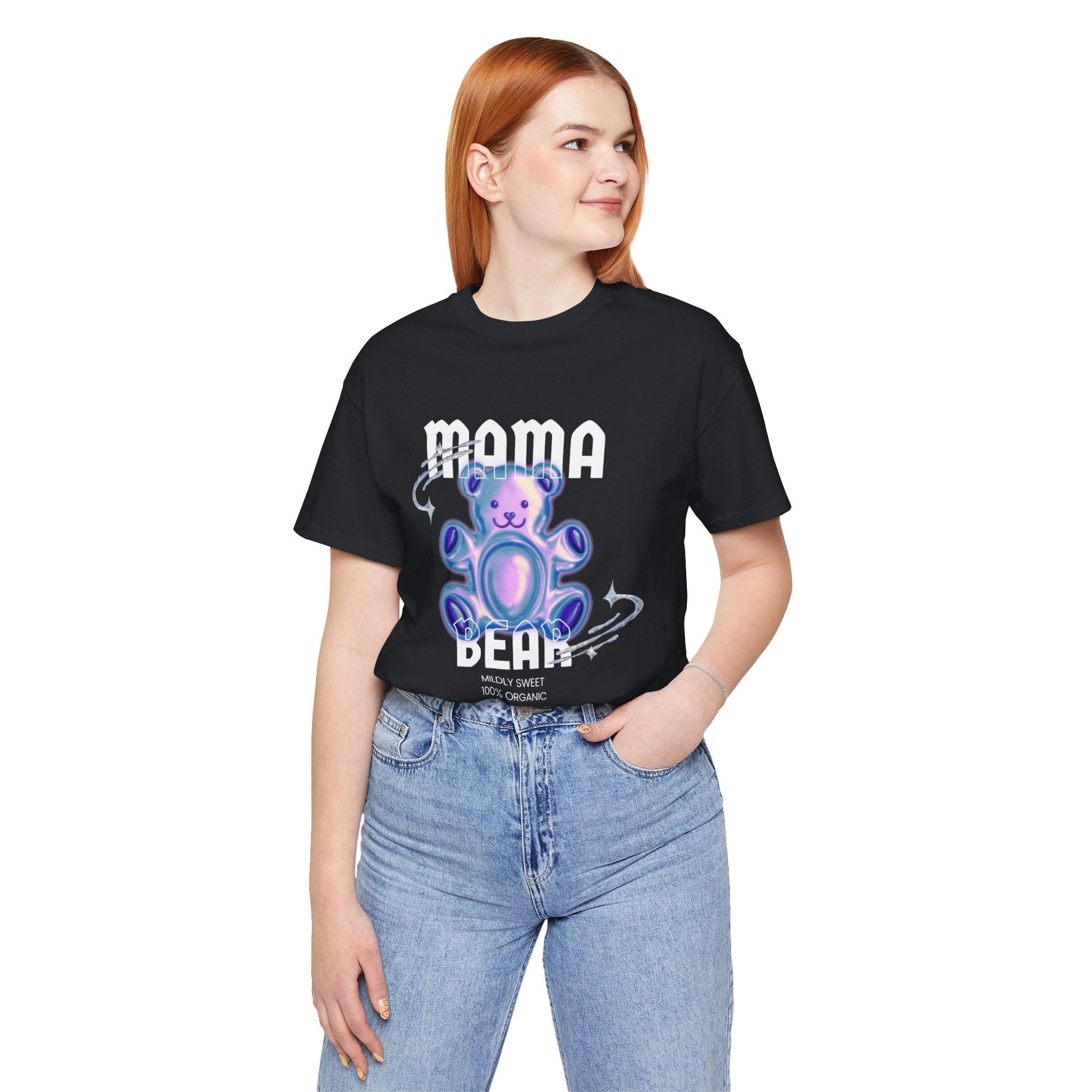 Mama Bear Mildly Sweet 100% Organic Gummy Bear Jersey Short Sleeve Tee | Mothers Day