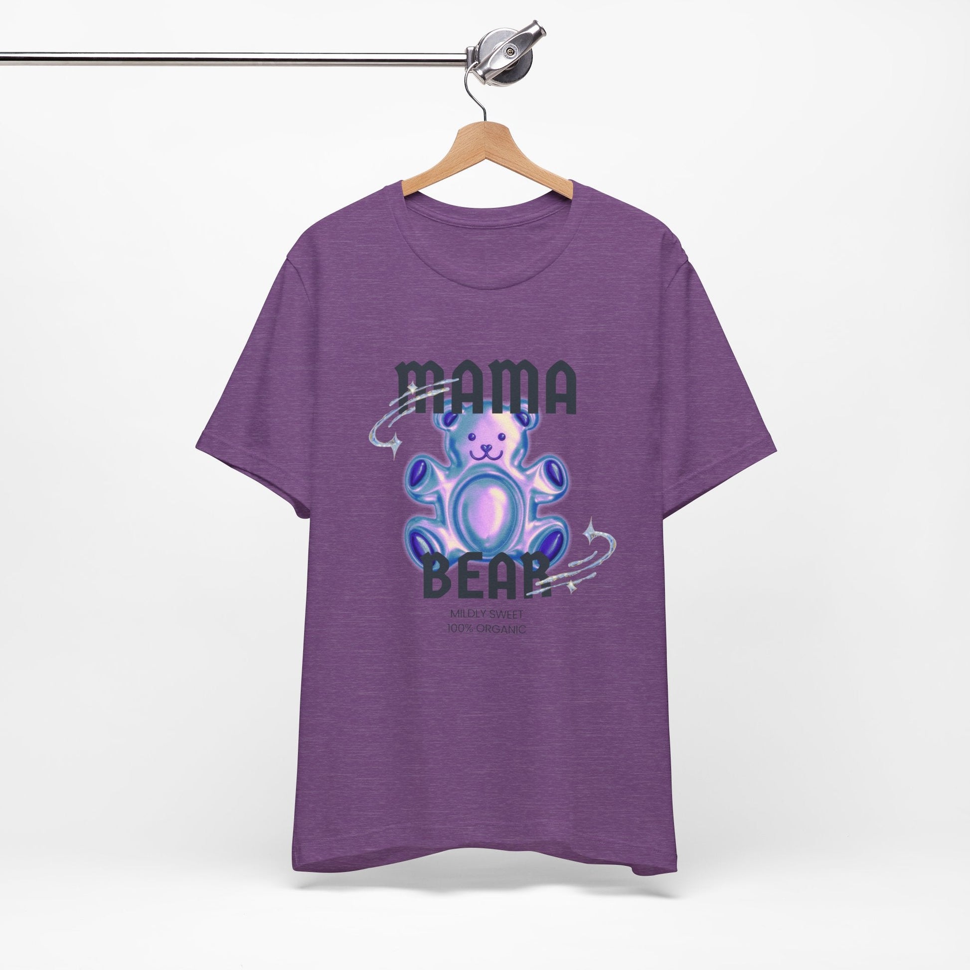 Mama Bear Mildly Sweet 100% Organic Gummy Bear Jersey Short Sleeve Tee | Mothers Day