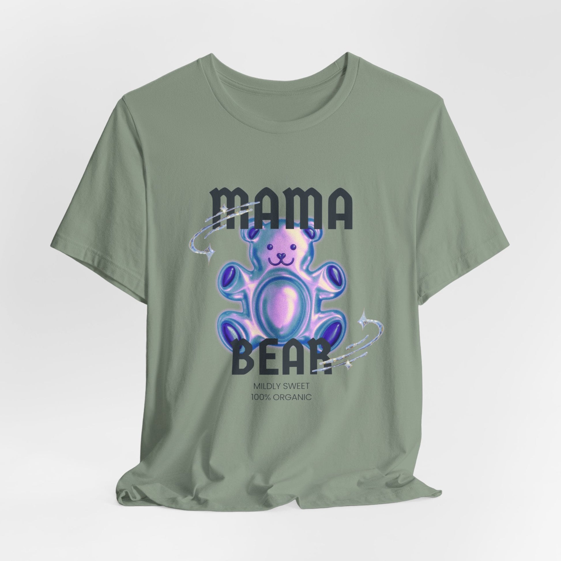 Mama Bear Mildly Sweet 100% Organic Gummy Bear Jersey Short Sleeve Tee | Mothers Day