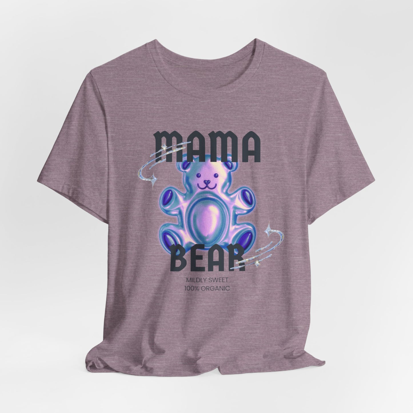 Mama Bear Mildly Sweet 100% Organic Gummy Bear Jersey Short Sleeve Tee | Mothers Day