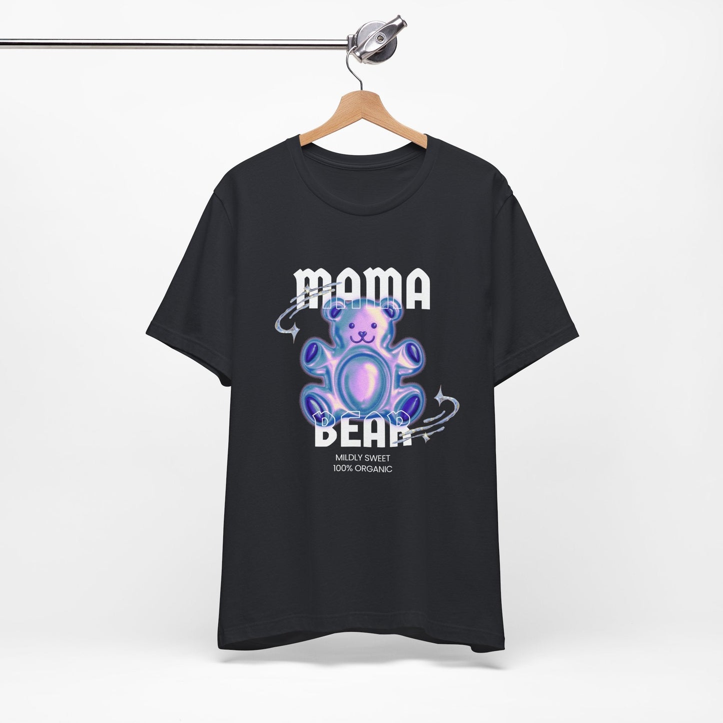 Mama Bear Mildly Sweet 100% Organic Gummy Bear Jersey Short Sleeve Tee | Mothers Day