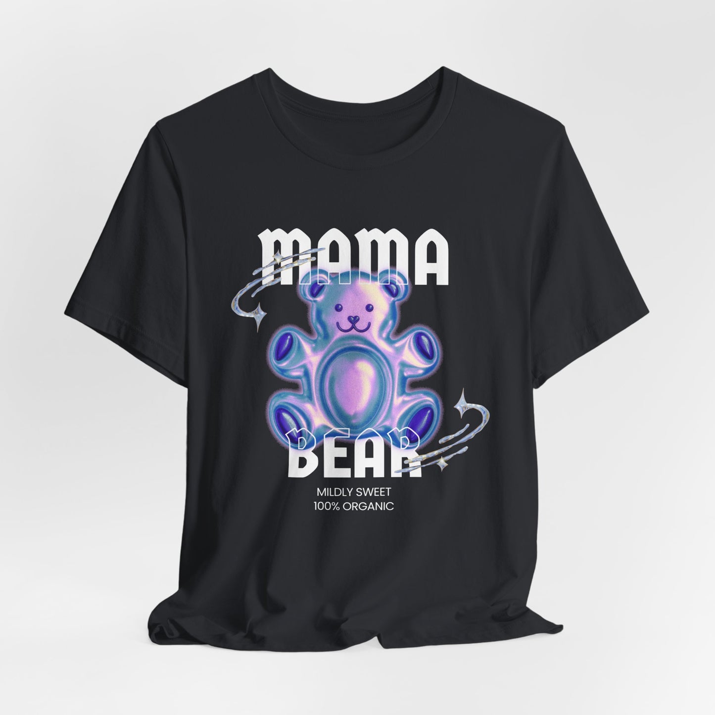 Mama Bear Mildly Sweet 100% Organic Gummy Bear Jersey Short Sleeve Tee | Mothers Day