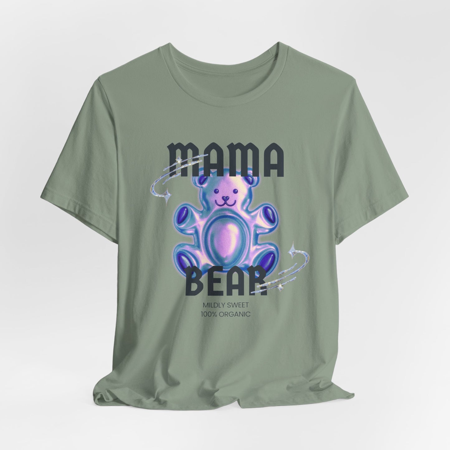 Mama Bear Mildly Sweet 100% Organic Gummy Bear Jersey Short Sleeve Tee | Mothers Day
