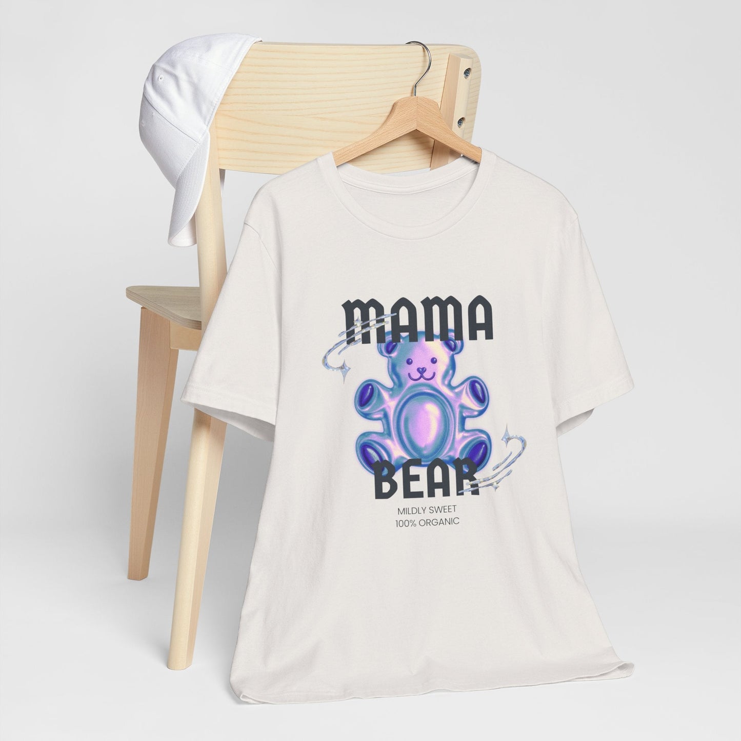 Mama Bear Mildly Sweet 100% Organic Gummy Bear Jersey Short Sleeve Tee | Mothers Day