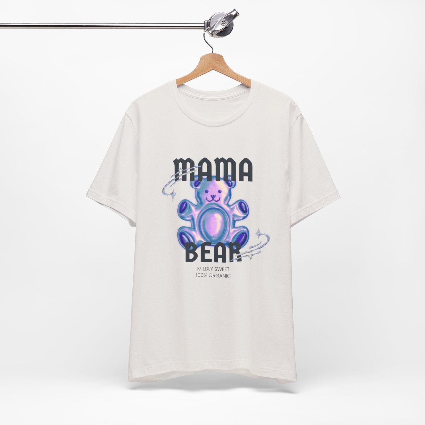 Mama Bear Mildly Sweet 100% Organic Gummy Bear Jersey Short Sleeve Tee | Mothers Day