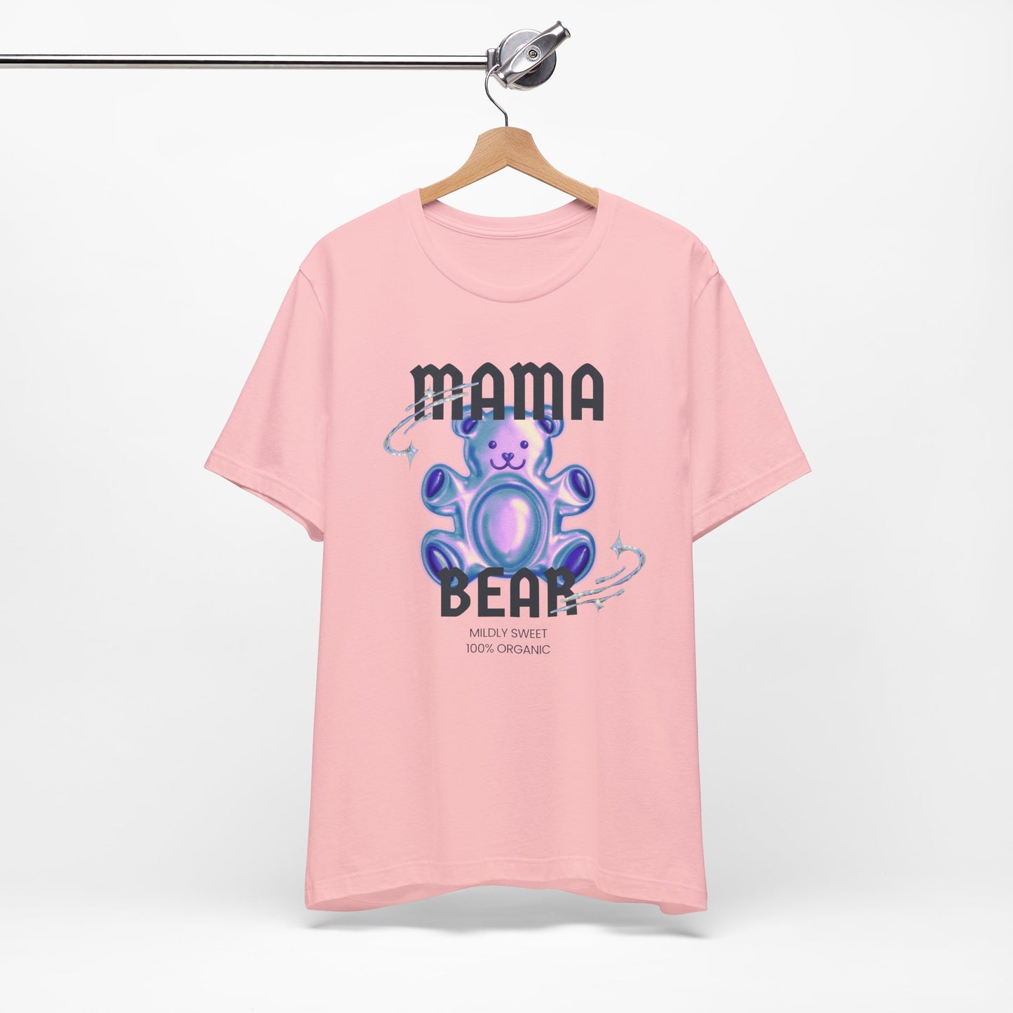 Mama Bear Mildly Sweet 100% Organic Gummy Bear Jersey Short Sleeve Tee | Mothers Day