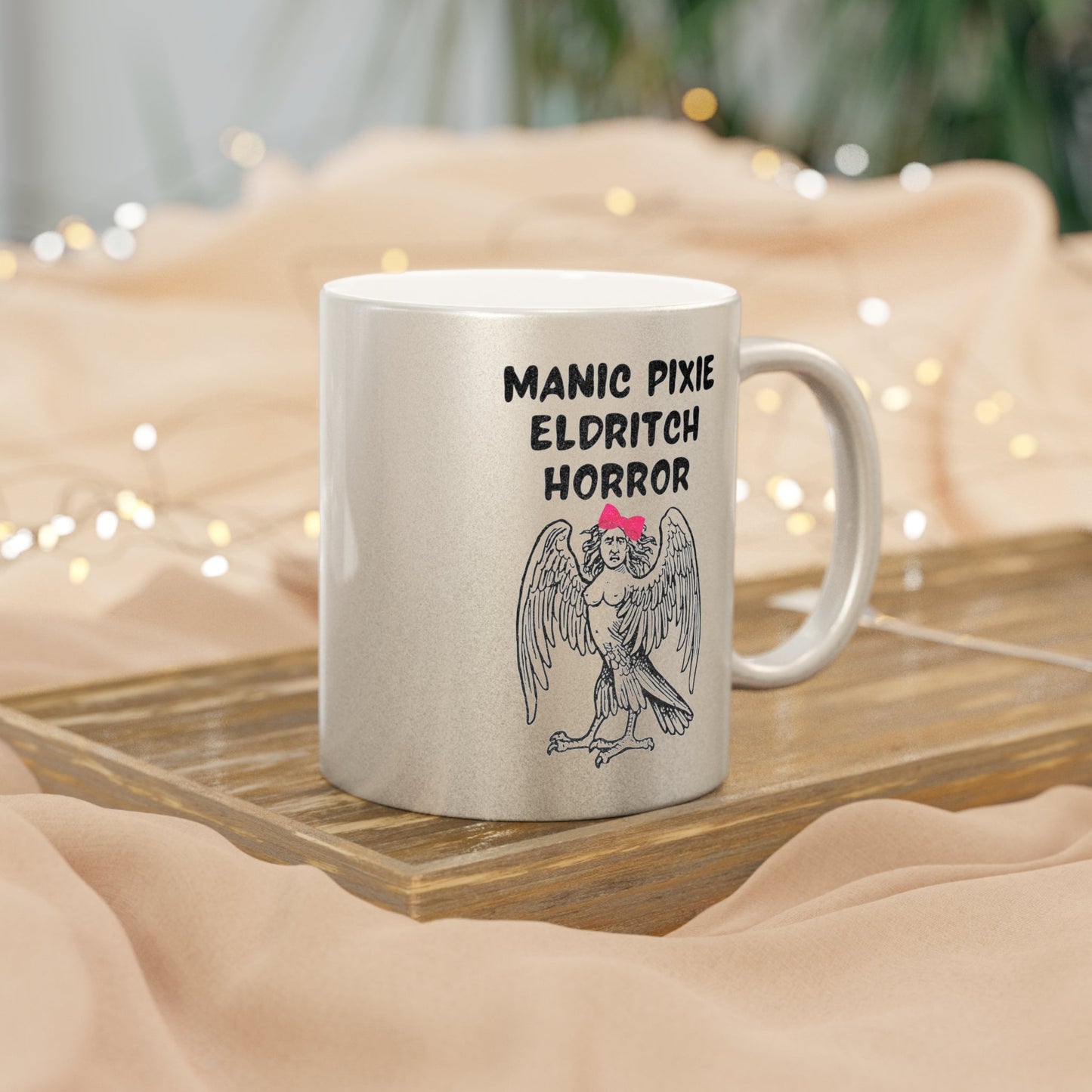 Manic Pixie Eldritch Horror Metallic Mug (Silver\Gold)