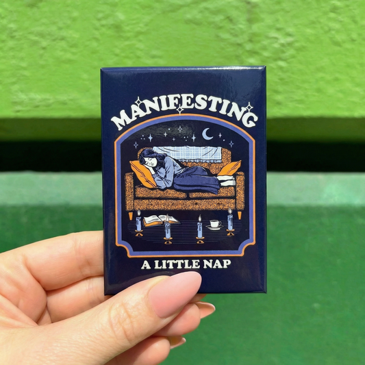 Manifesting A Little Nap Rectangular Refrigerator Magnet | Magnetic Surface Decor Art by Steven Rhodes | 2.5" X 3.5"