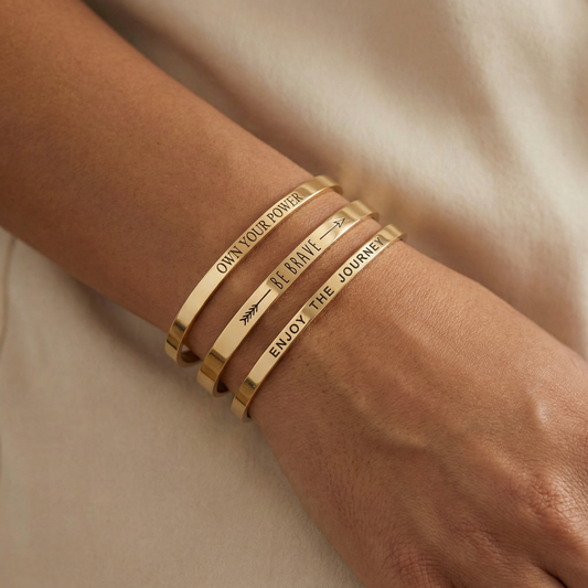 Mantra Sayings Stackable Cuff Bracelets