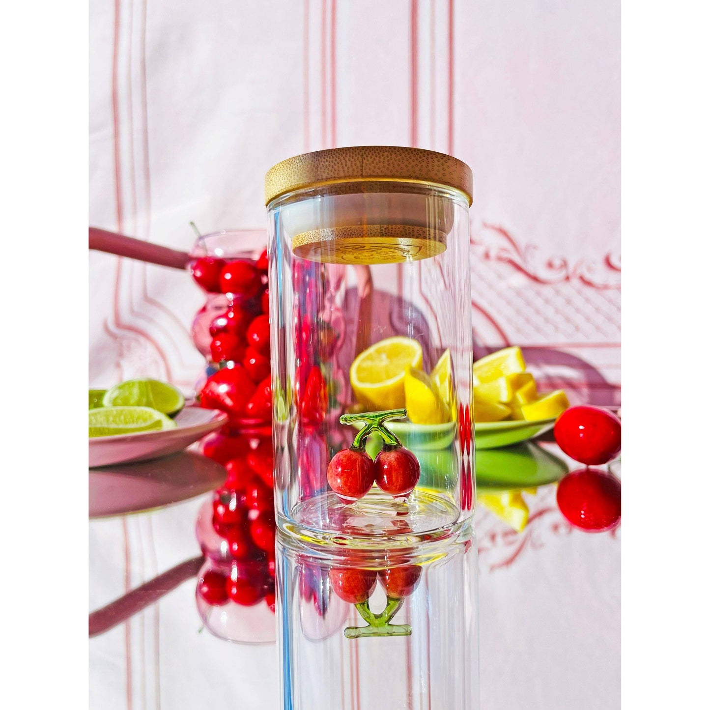 Maraschino Cherry Stash Jar | Clear Glass Storage Container | 3.5'' x 2''
