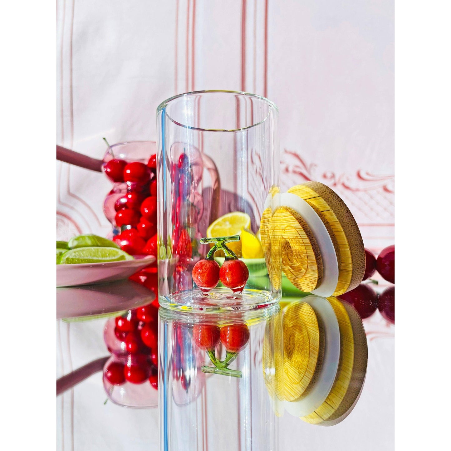 Maraschino Cherry Stash Jar | Clear Glass Storage Container | 3.5'' x 2''