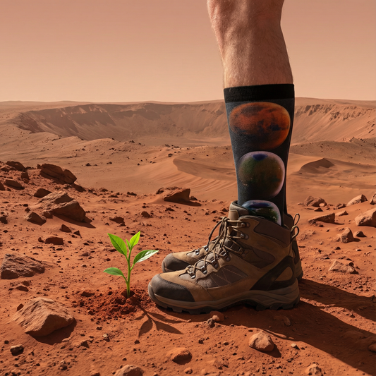 Terraforming Mars Men's Socks | Space Exploration Crew Socks