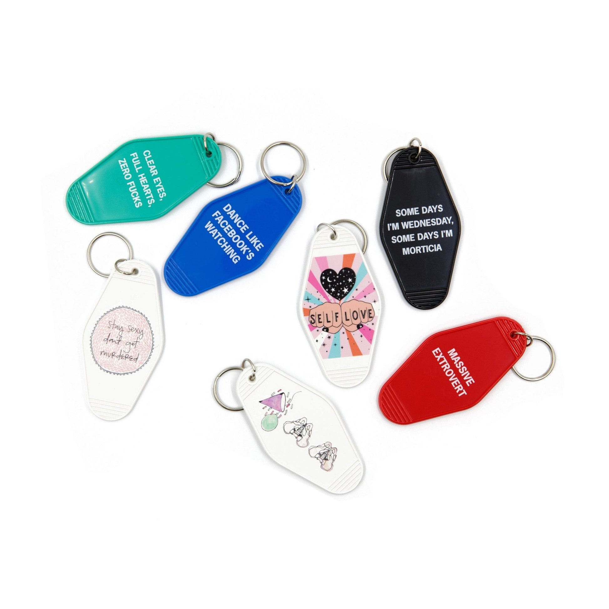 Massive Extrovert Motel Style Keychain In Red