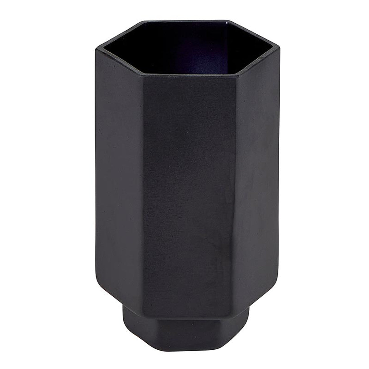 Matte Hurricane Vase | Small Glass Matte Black Flower Vase | 3.5" x 6.5"
