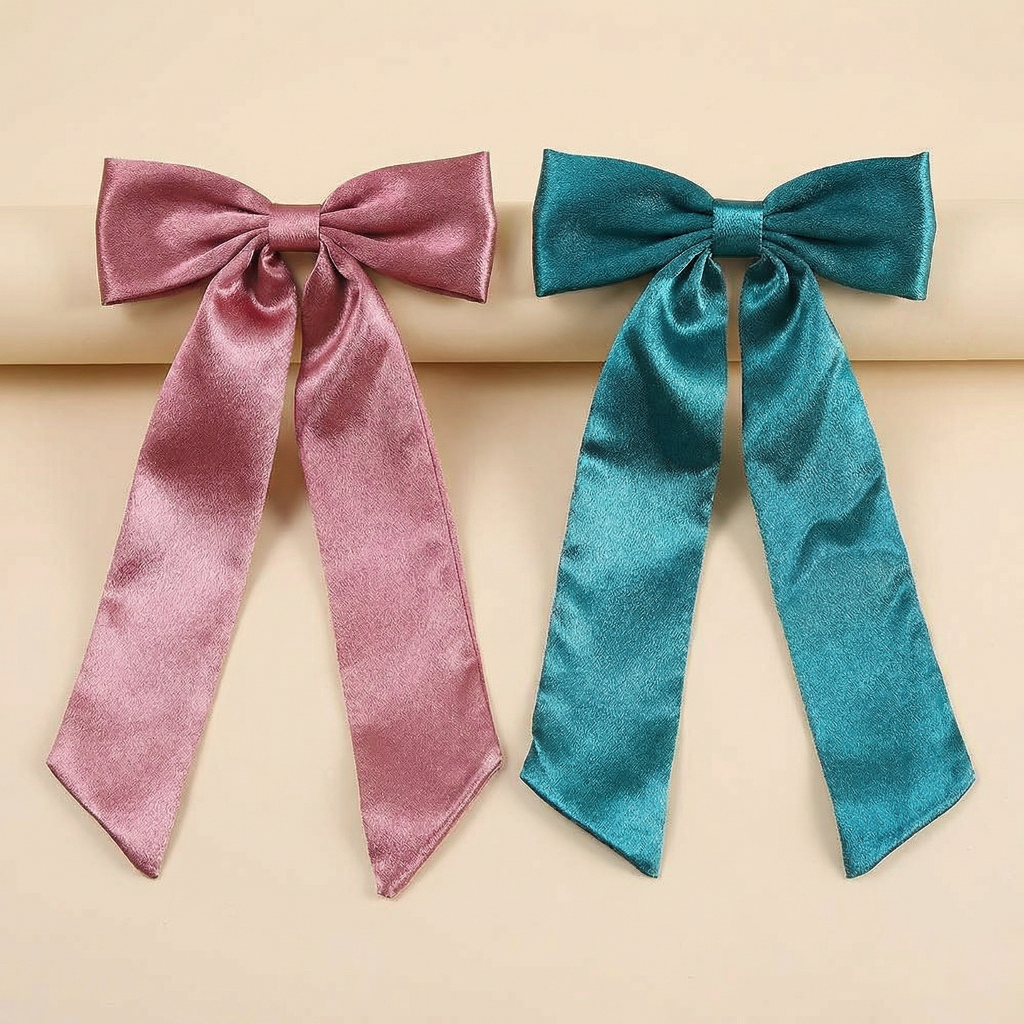 Mauve & Teal Hair Bow | Women's Bow Hair Accessory | One Size