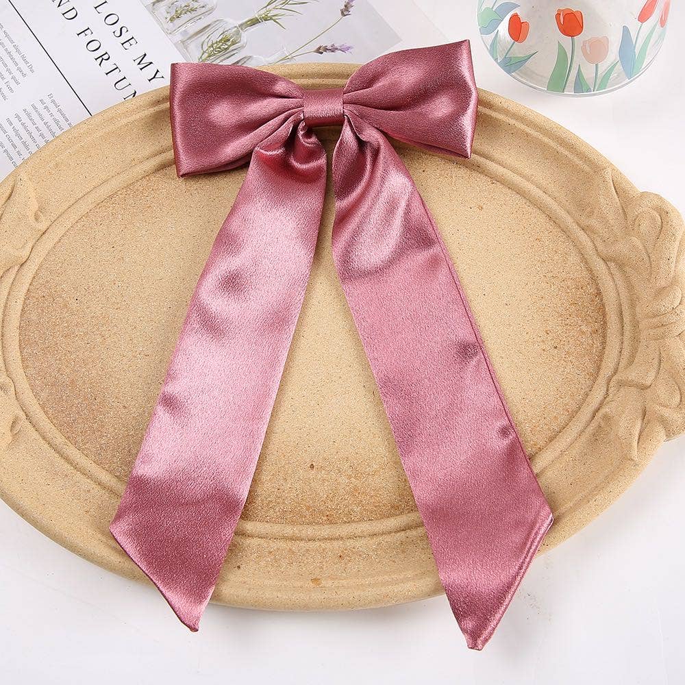 Mauve & Teal Hair Bow | Women's Bow Hair Accessory | One Size
