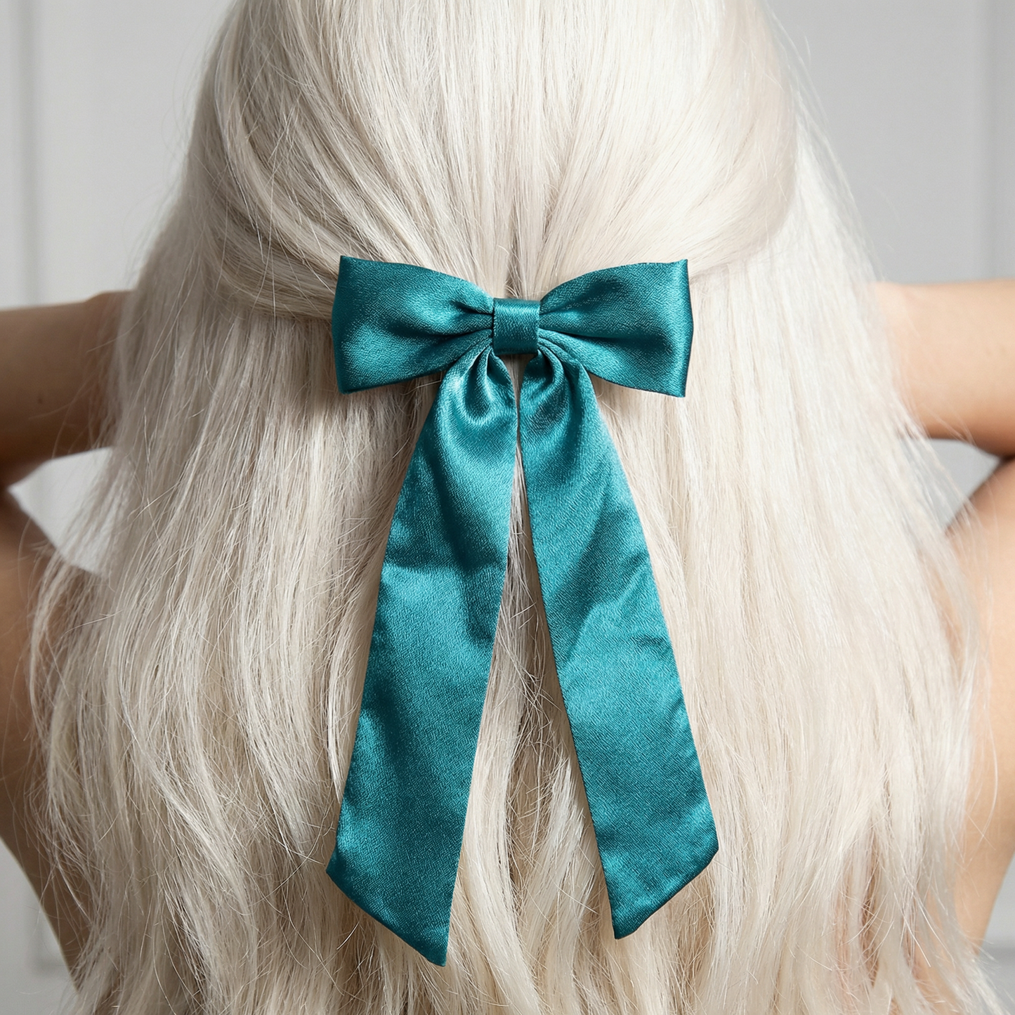 Mauve & Teal Hair Bow | Women's Bow Hair Accessory | One Size