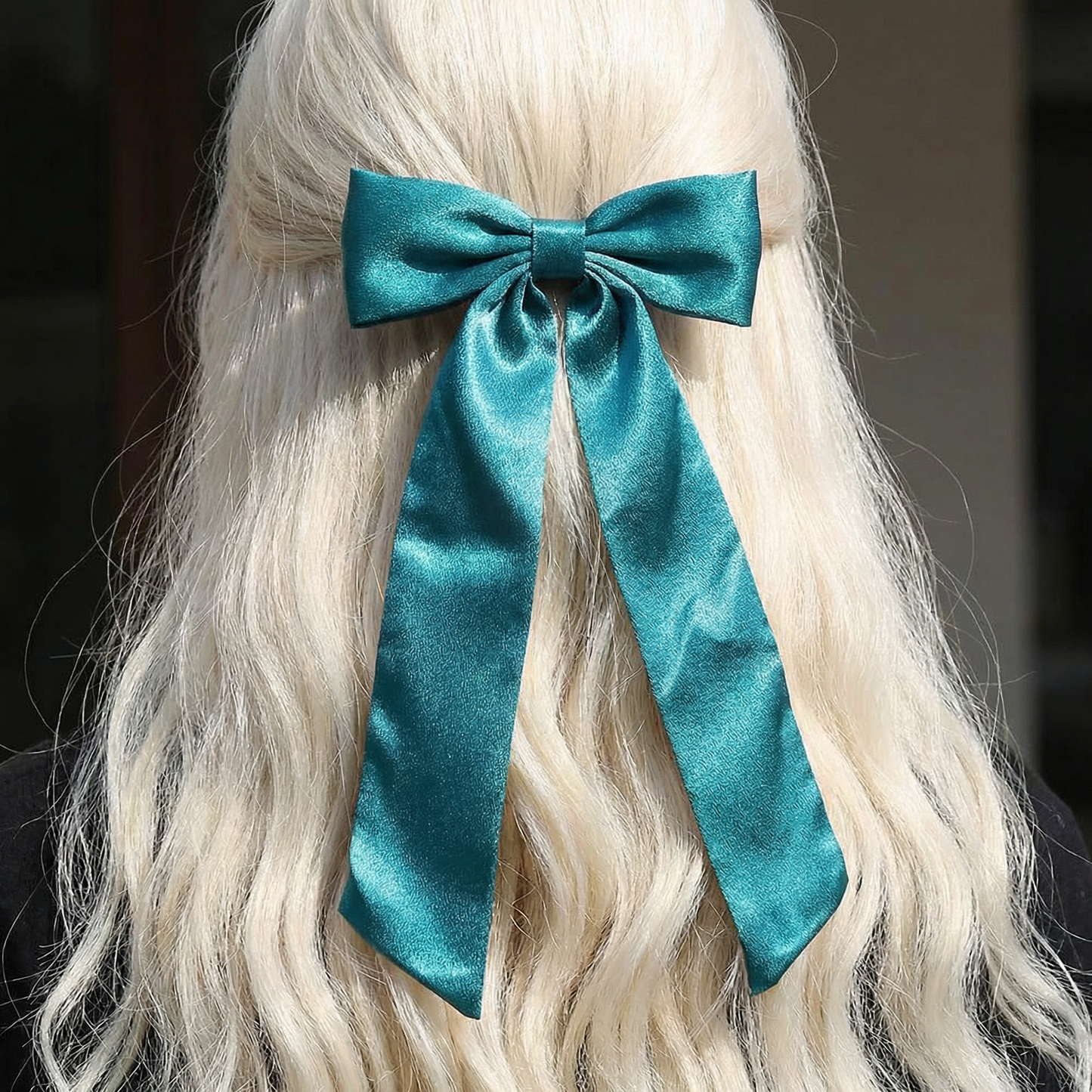 Mauve & Teal Hair Bow | Women's Bow Hair Accessory | One Size