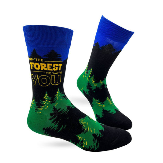 May The Forest Be With You Men's Novelty Crew Socks | Funny Sayings Comfy Socks