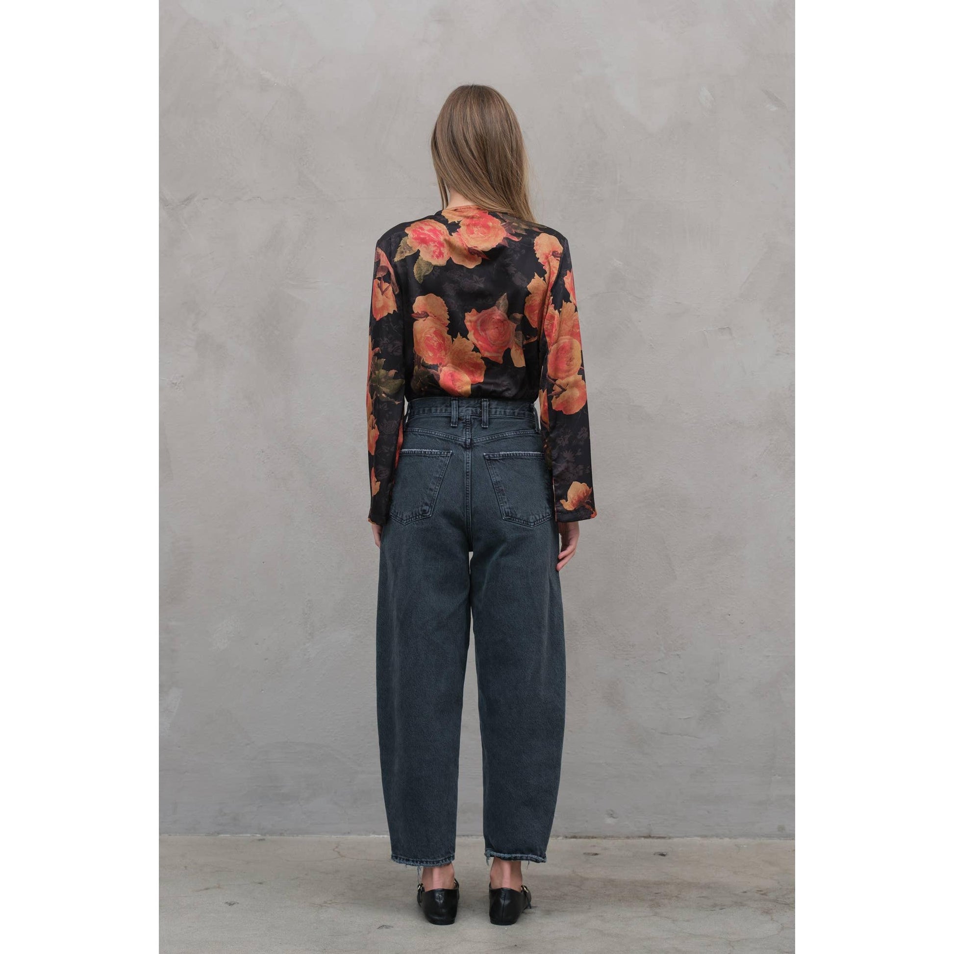 Maya Silky Floral Bodysuit in Black [Sizes XS-XL]