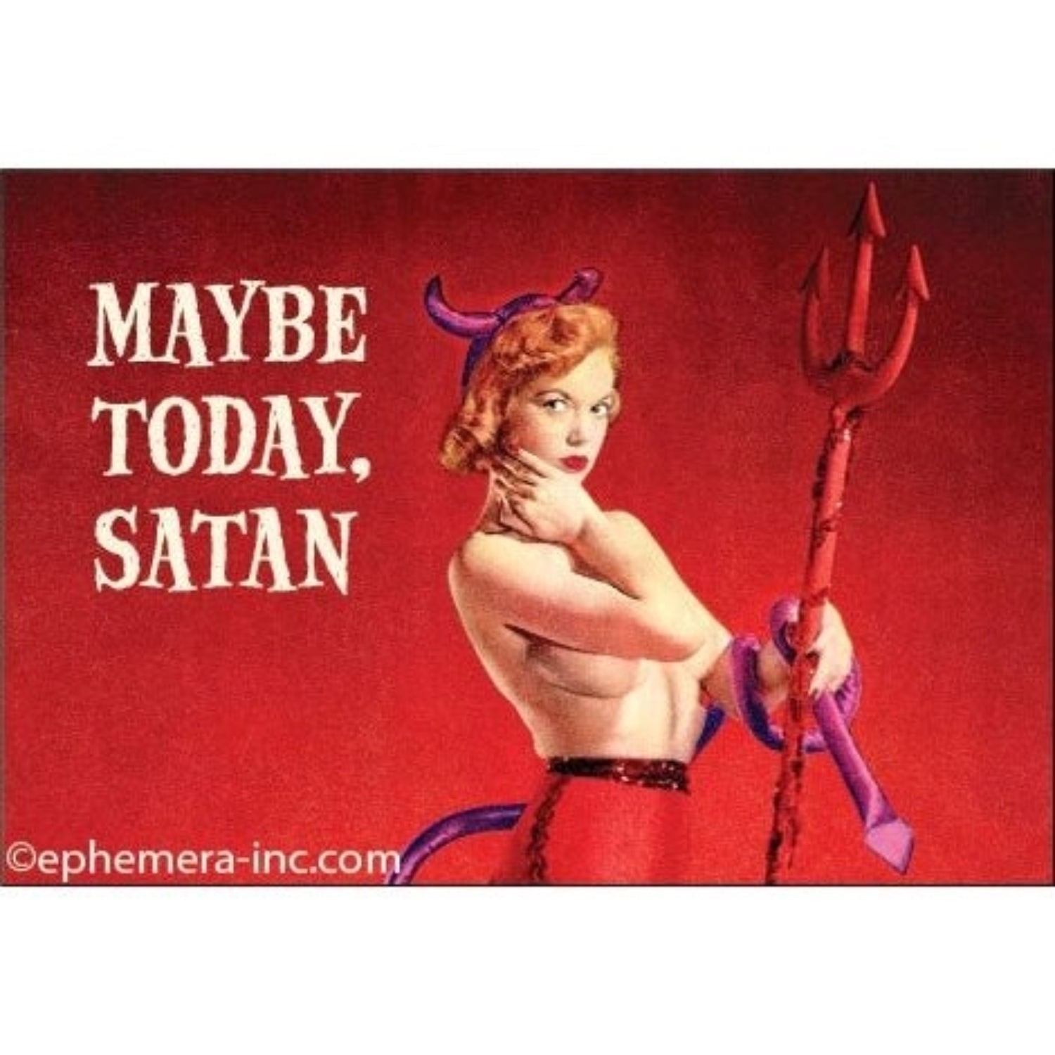 Maybe Today, Satan Fridge Magnet | 2" x 3"-Ephemera-The Bullish Store