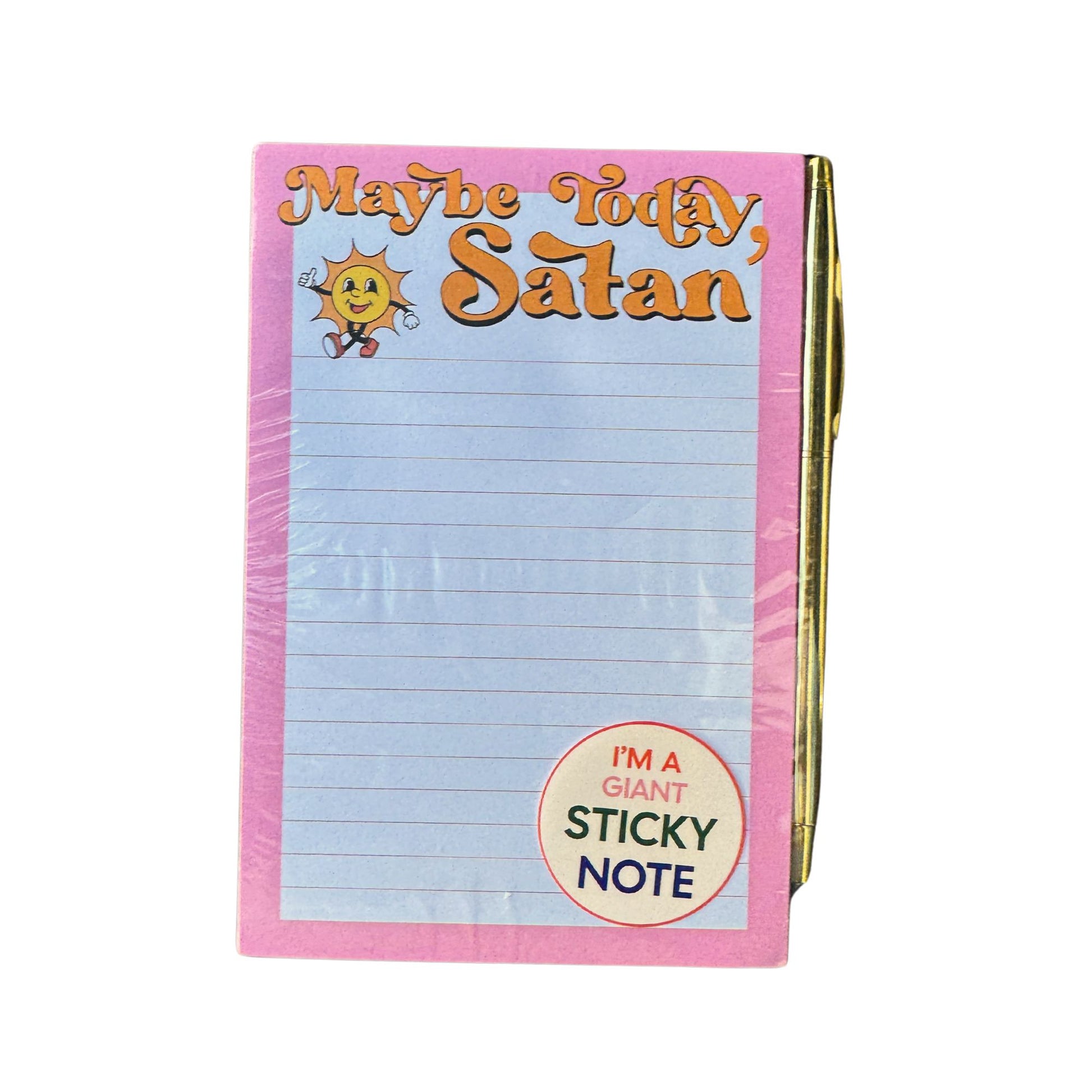 Maybe Today Satan Sticky Note and Pen Gift Set | Funny Stationery Notepad Gift Set