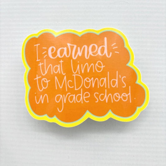 McDonald's Limo Funny Vinyl Waterproof Sticker | Glossy Decal