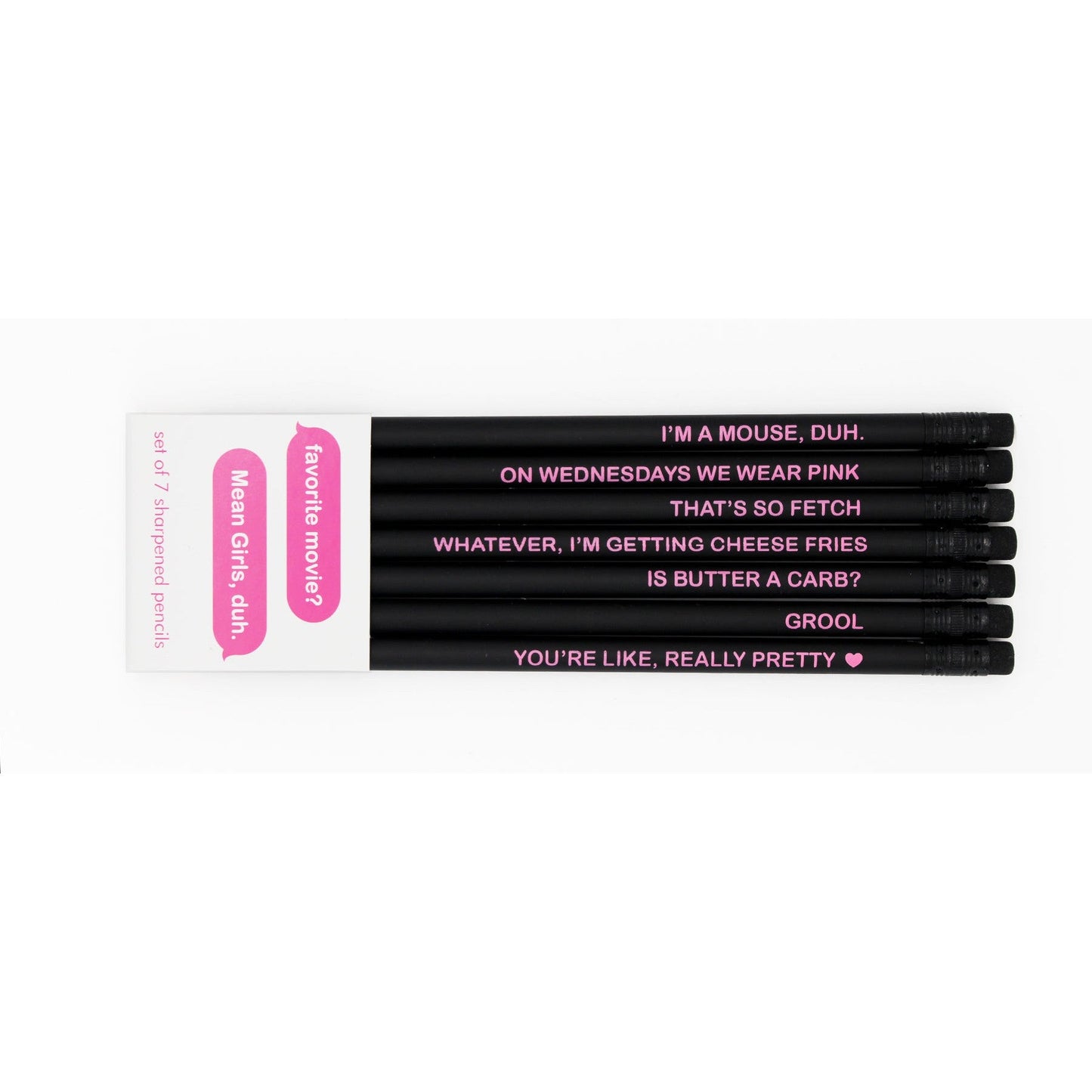 Mean Girls Pencil Set | You’re Like Really Pretty, On Wednesdays We Wear Pink, Etc.