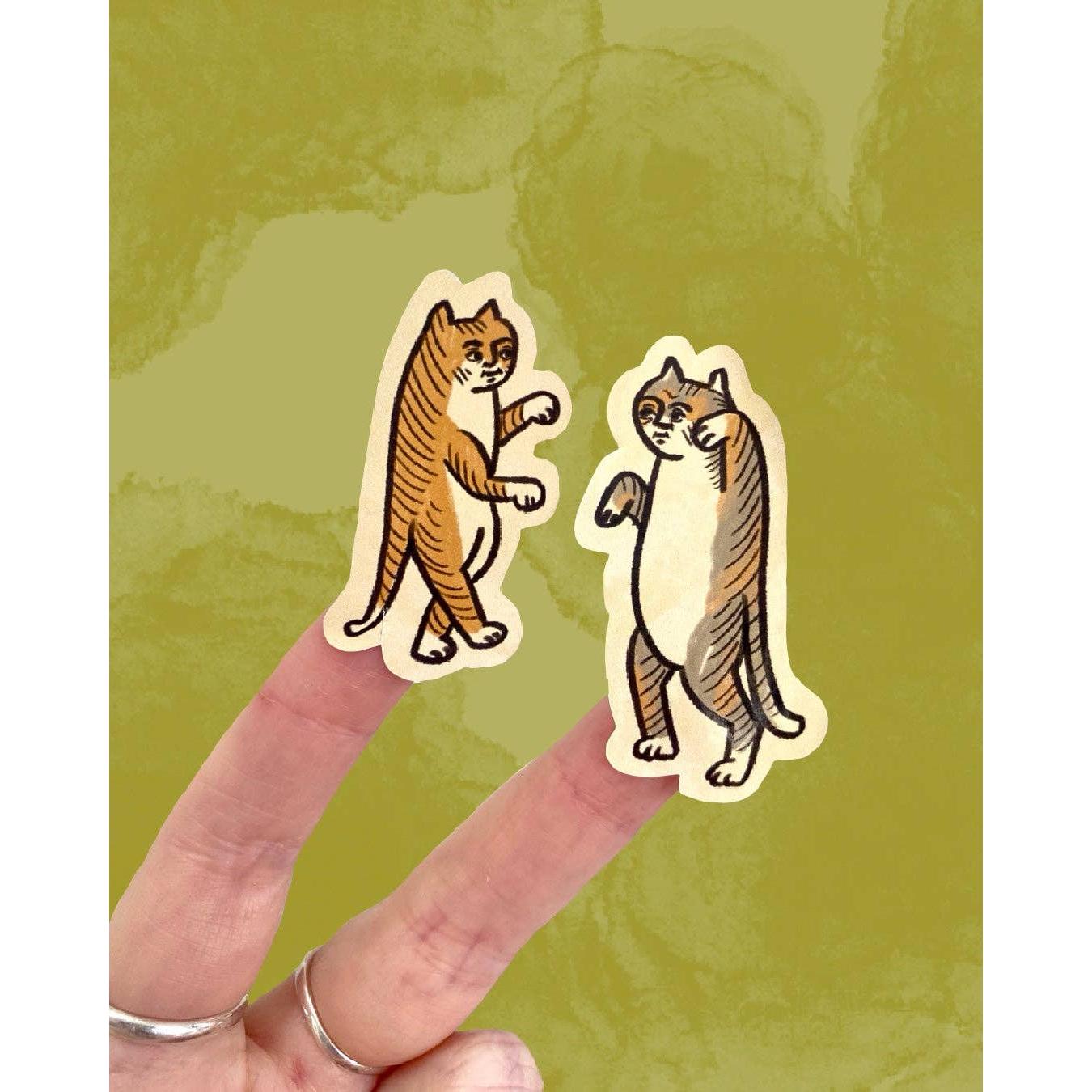 Medieval Cats Sticker Sheet | 16 Goofy Feline Vinyl Decals