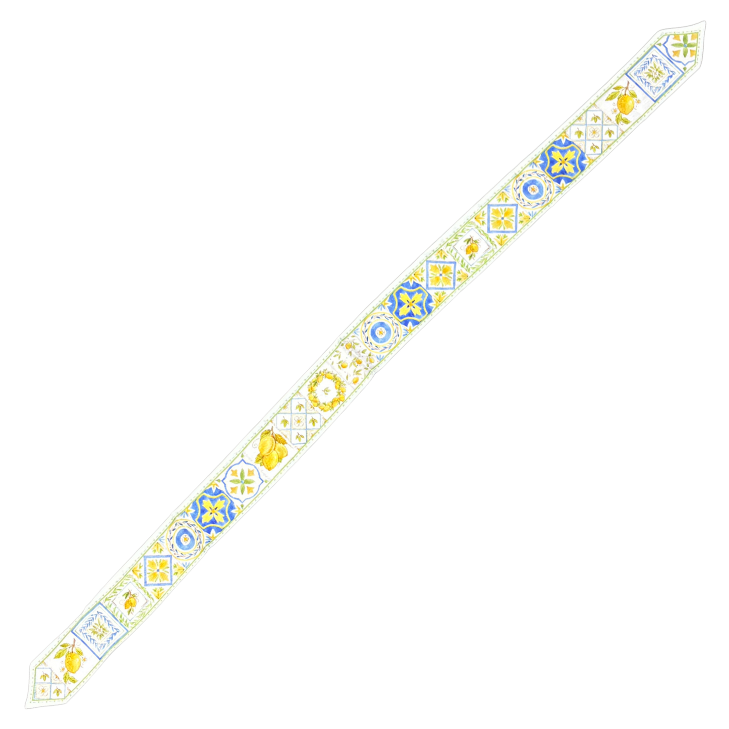 Mediterranean Lemons Scarf or Bag Tie | 25" Neck Scarf | Italian Lemon Colorway
