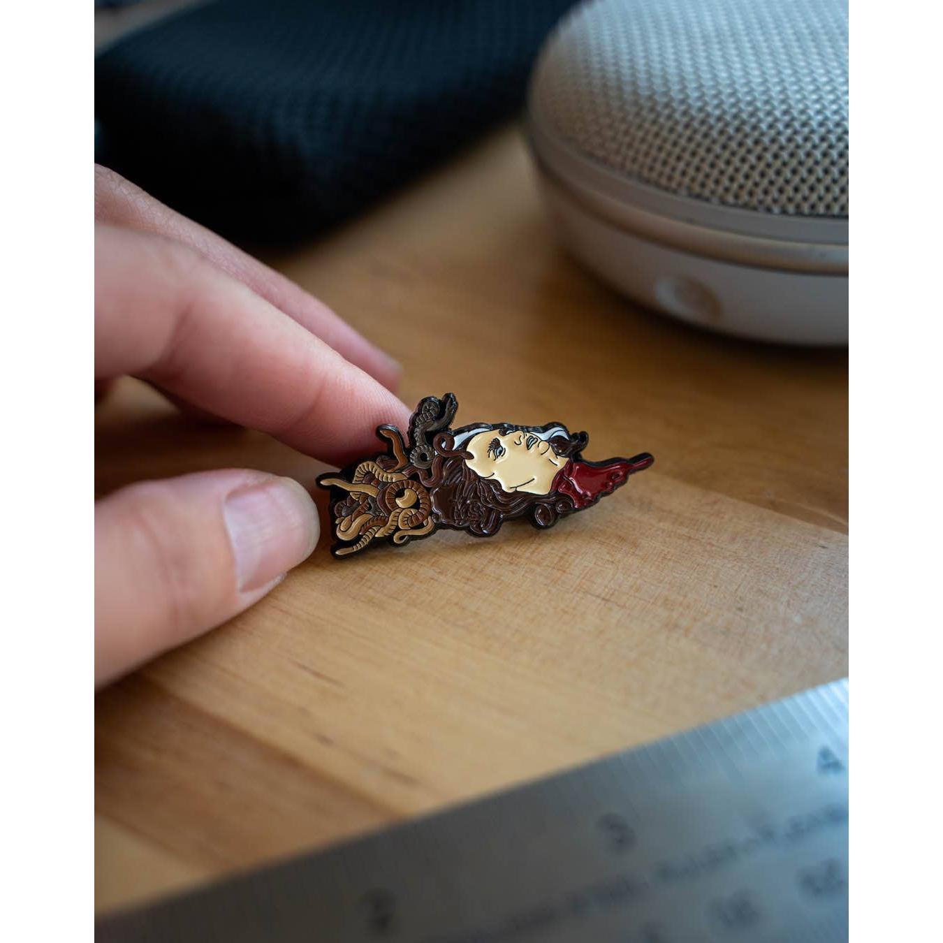 Medusa Enamel Pin Inspired by Peter Paul Rubens | Soft Lapel Pin | 1.75" x 0.83"