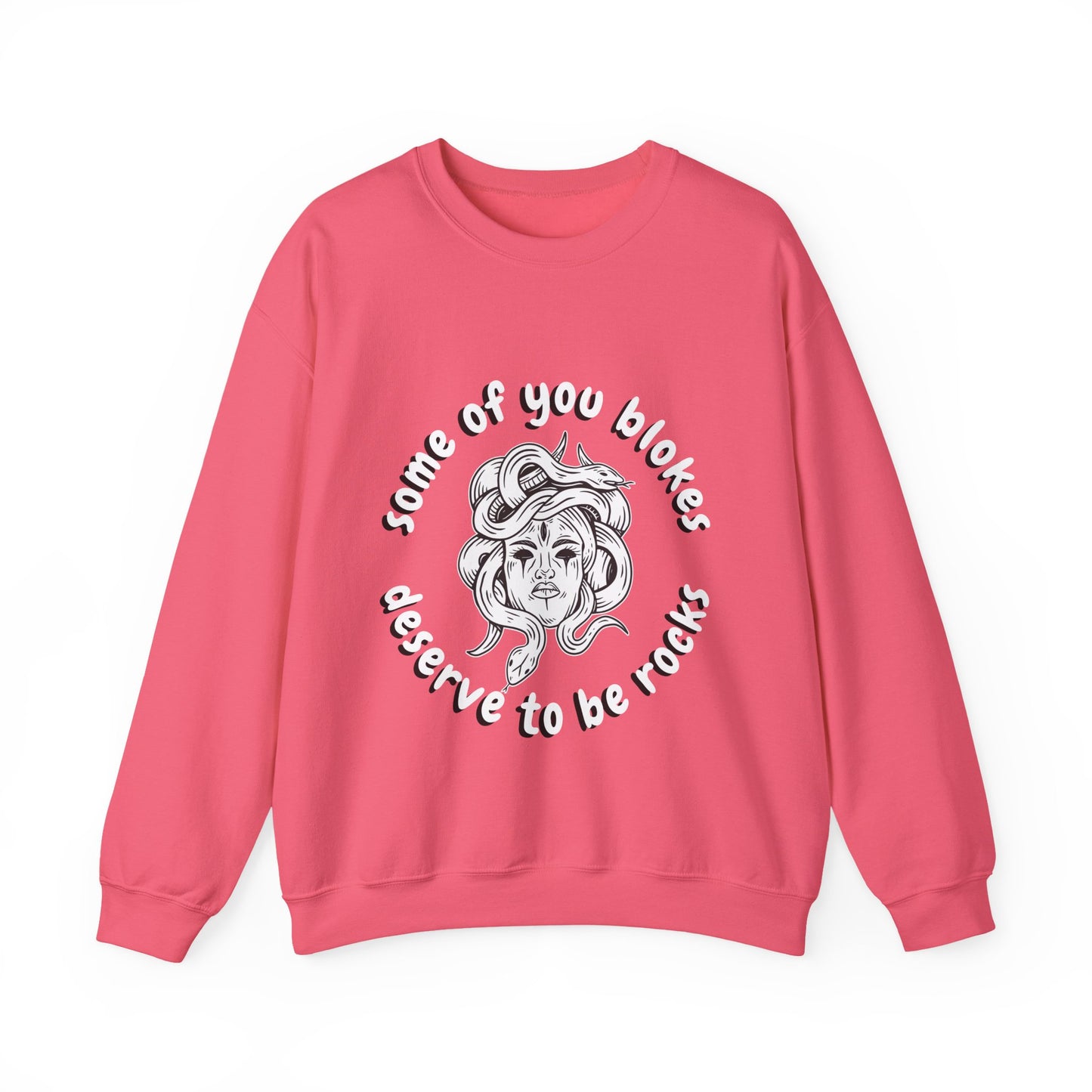 Medusa Some Of You Blokes Deserve to Be Rocks Unisex Heavy Blend™ Crewneck Sweatshirt [Sizes S-5X]