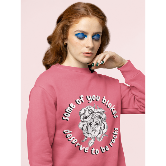 Medusa Some Of You Blokes Deserve to Be Rocks Unisex Heavy Blend™ Crewneck Sweatshirt [Sizes S-5X]