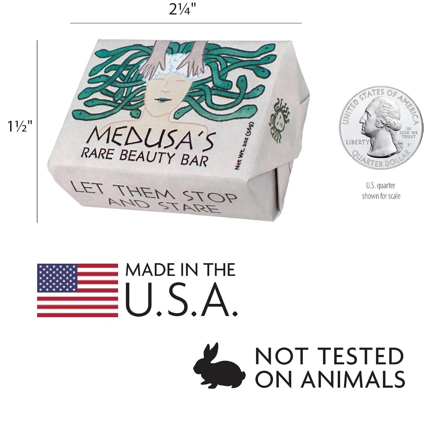 Medusa’s Rare Beauty Mini Bar Soap | Cucumber Aloe Glycerin Soap with Shea & Cocoa Butter, Mythology Inspired