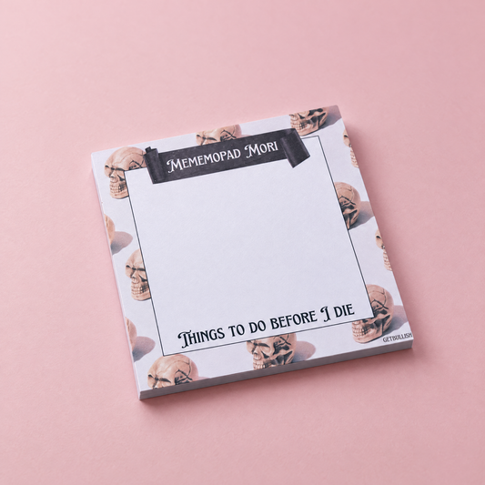 Mememopad Mori Jumbo Sticky Notes | Skull Notepad | 4" x 4" 50 Pages-GetBullish-The Bullish Store