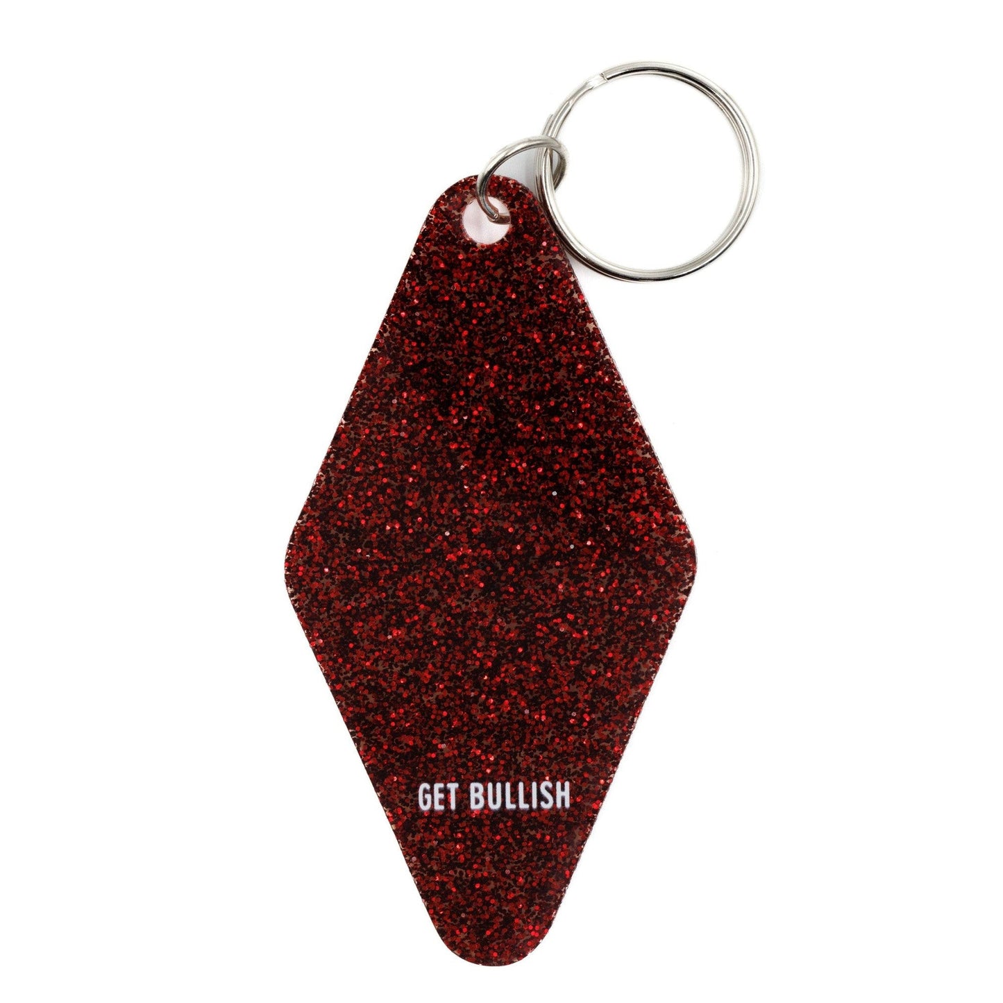 Men Are Trash Don't @ Me Motel Keychain in Glitter Maroon