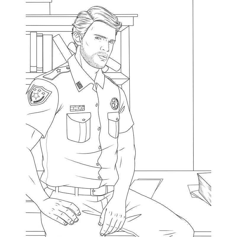 Men in Uniform Adult Coloring Book by M. G. Anthony | Uniformed Men Single-sided Illustrations