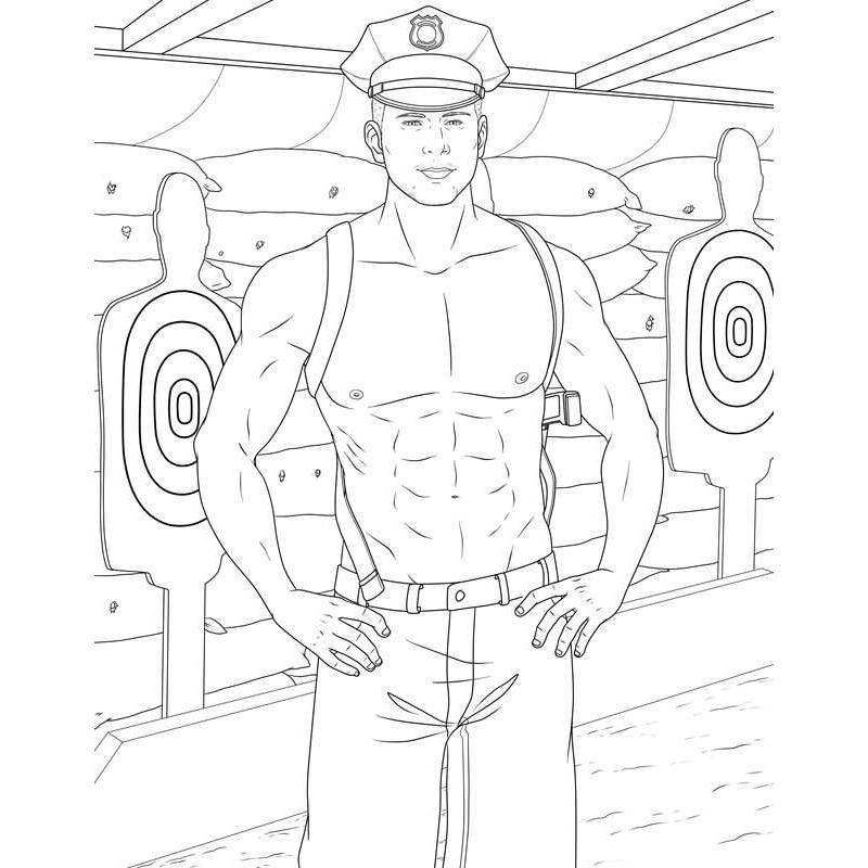 Men in Uniform Adult Coloring Book by M. G. Anthony | Uniformed Men Single-sided Illustrations