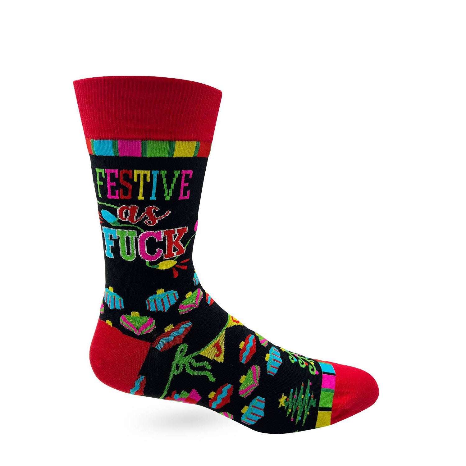 Men's Festive as Fuck Funny Christmas Novelty Crew Socks