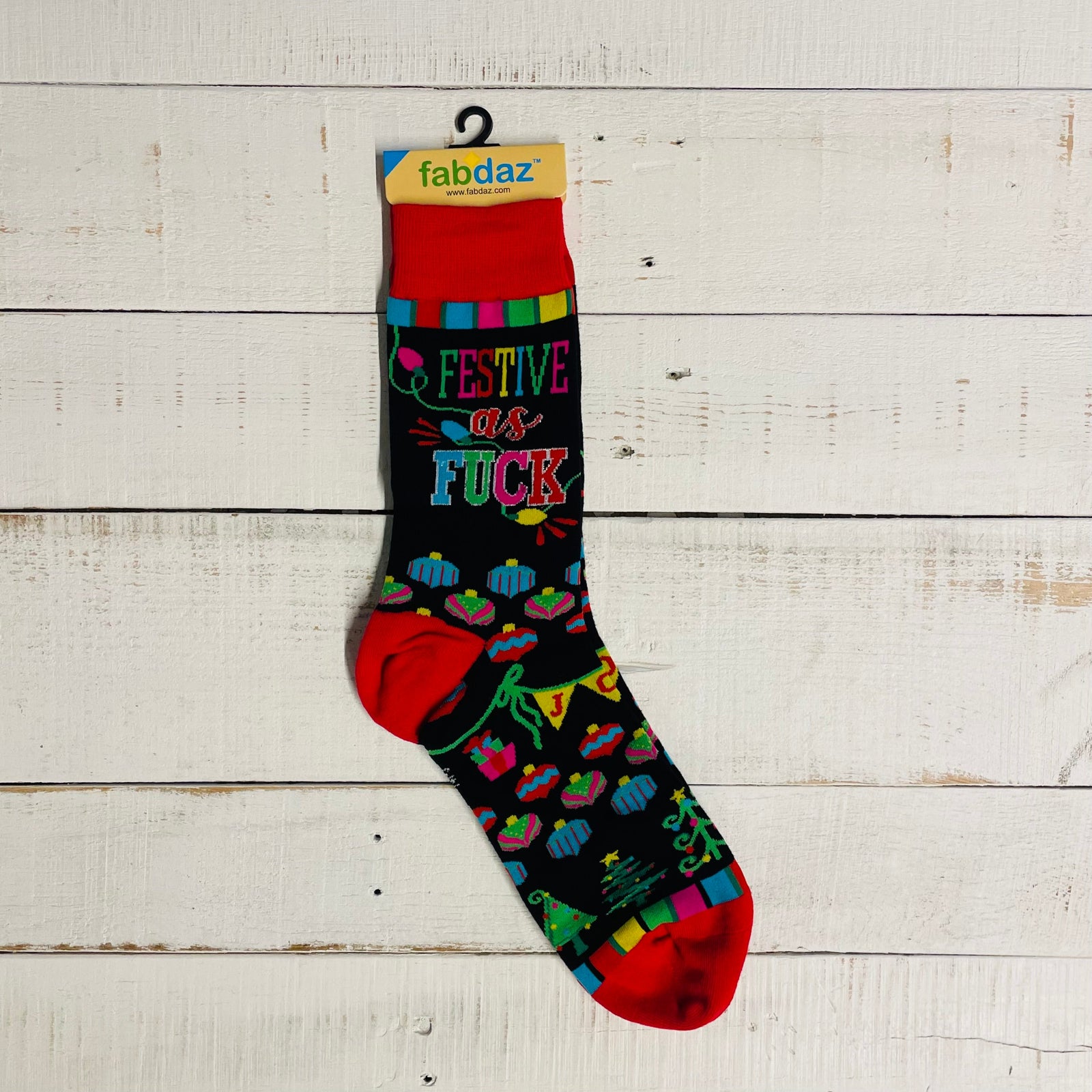 Men's Festive as Fuck Funny Christmas Novelty Crew Socks