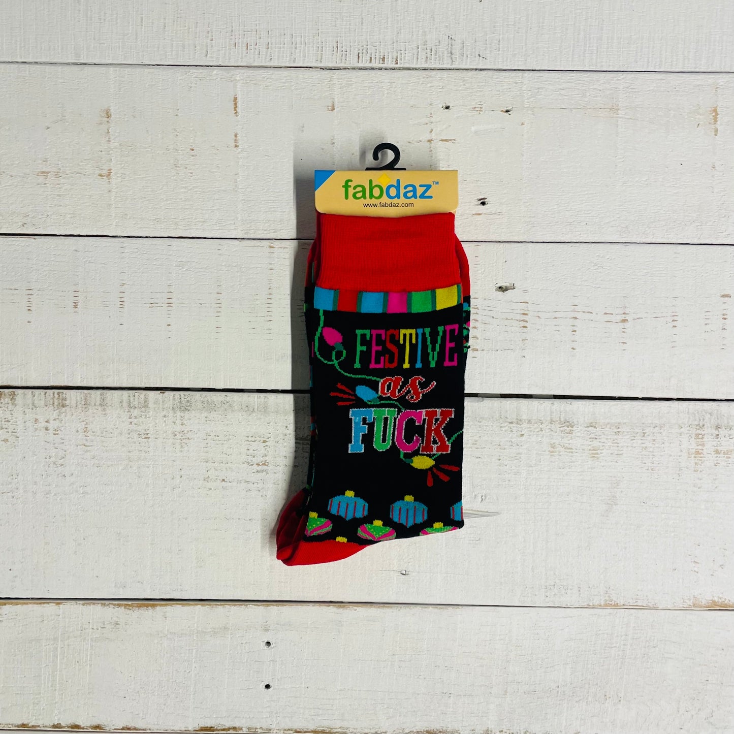 Men's Festive as Fuck Funny Christmas Novelty Crew Socks