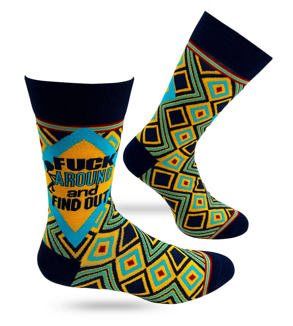 Colorful socks with geometric pattern 