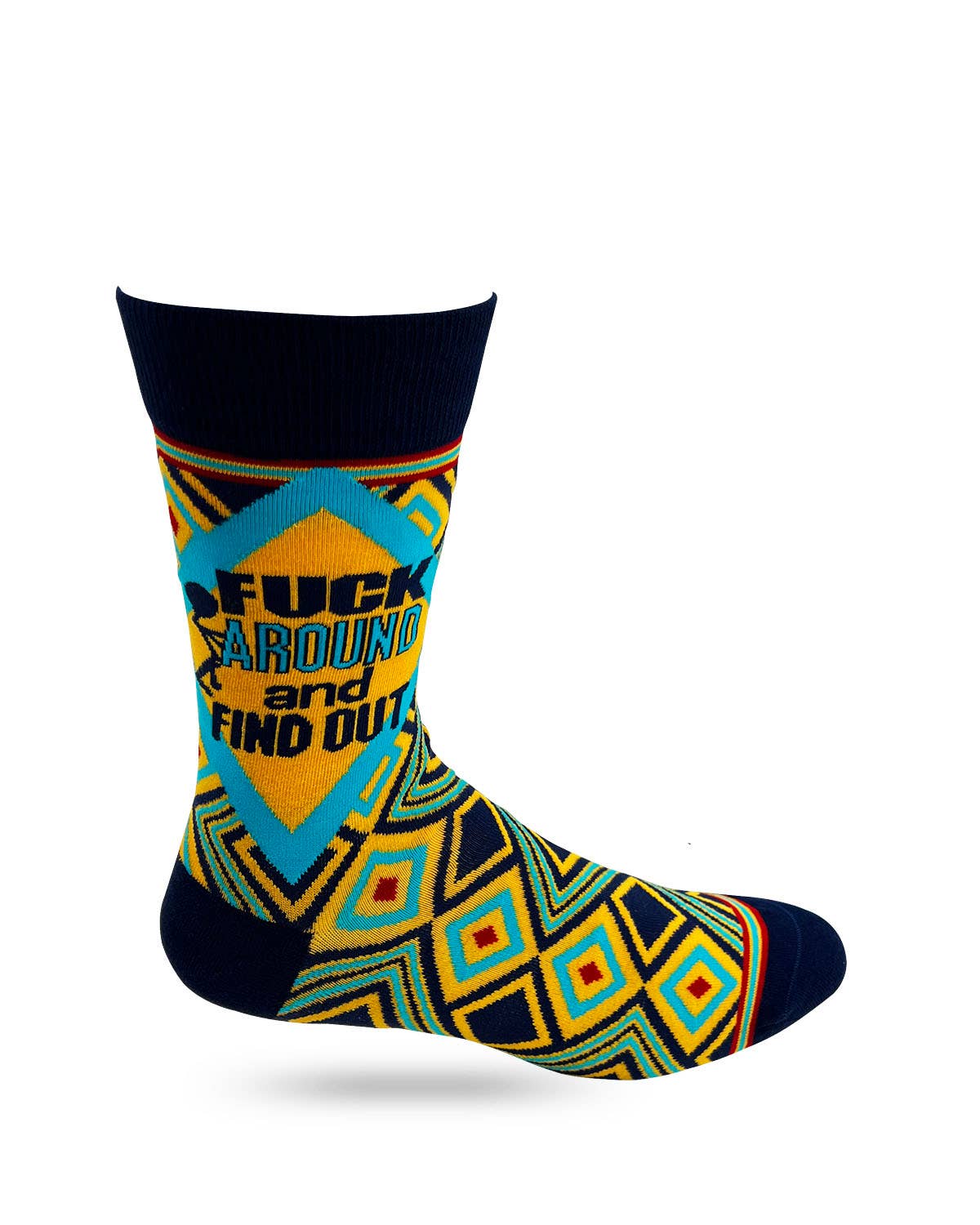 Colorful sock with geometric pattern 