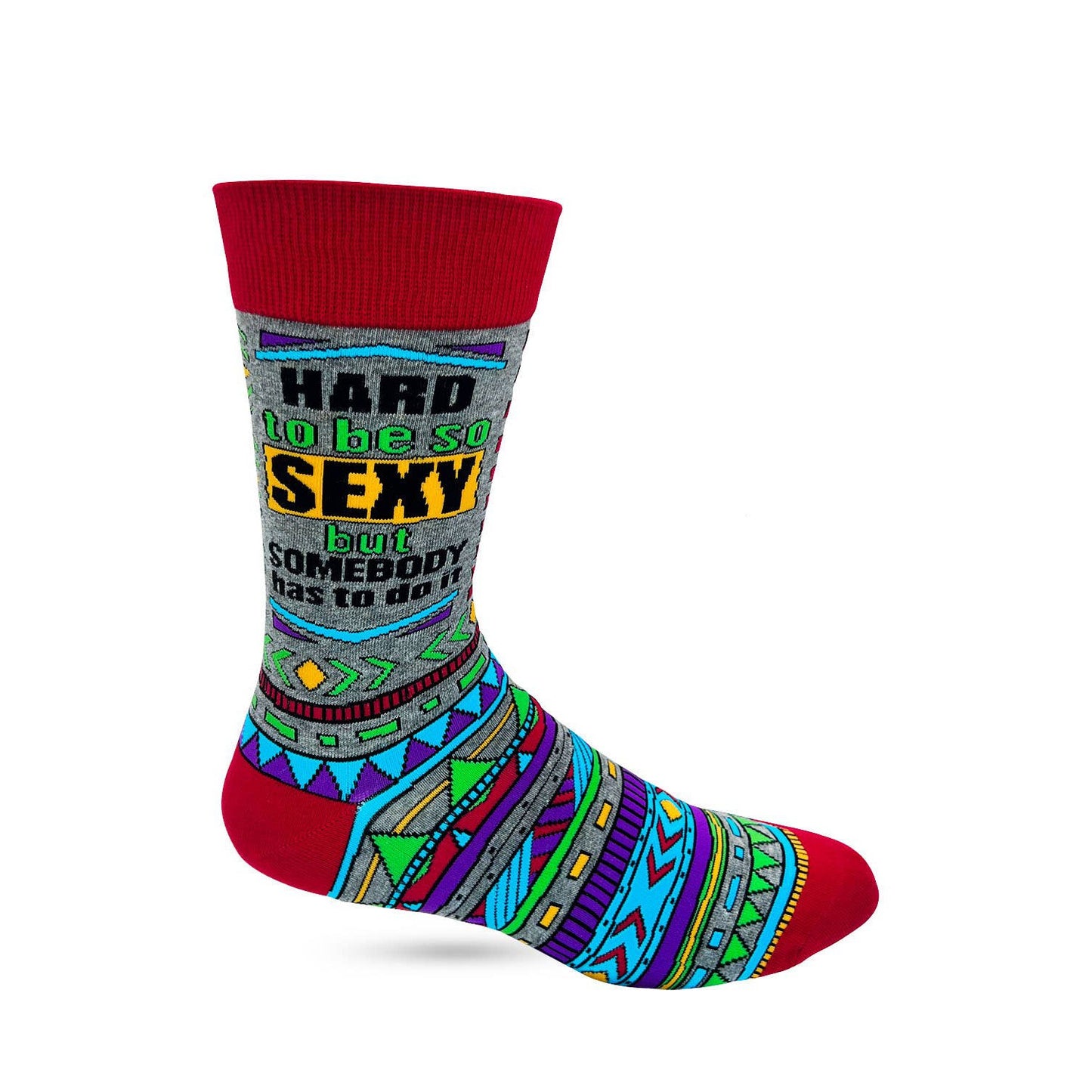 Men's Hard to Be Sexy But Somebody Has to Do It Novelty Crew Socks