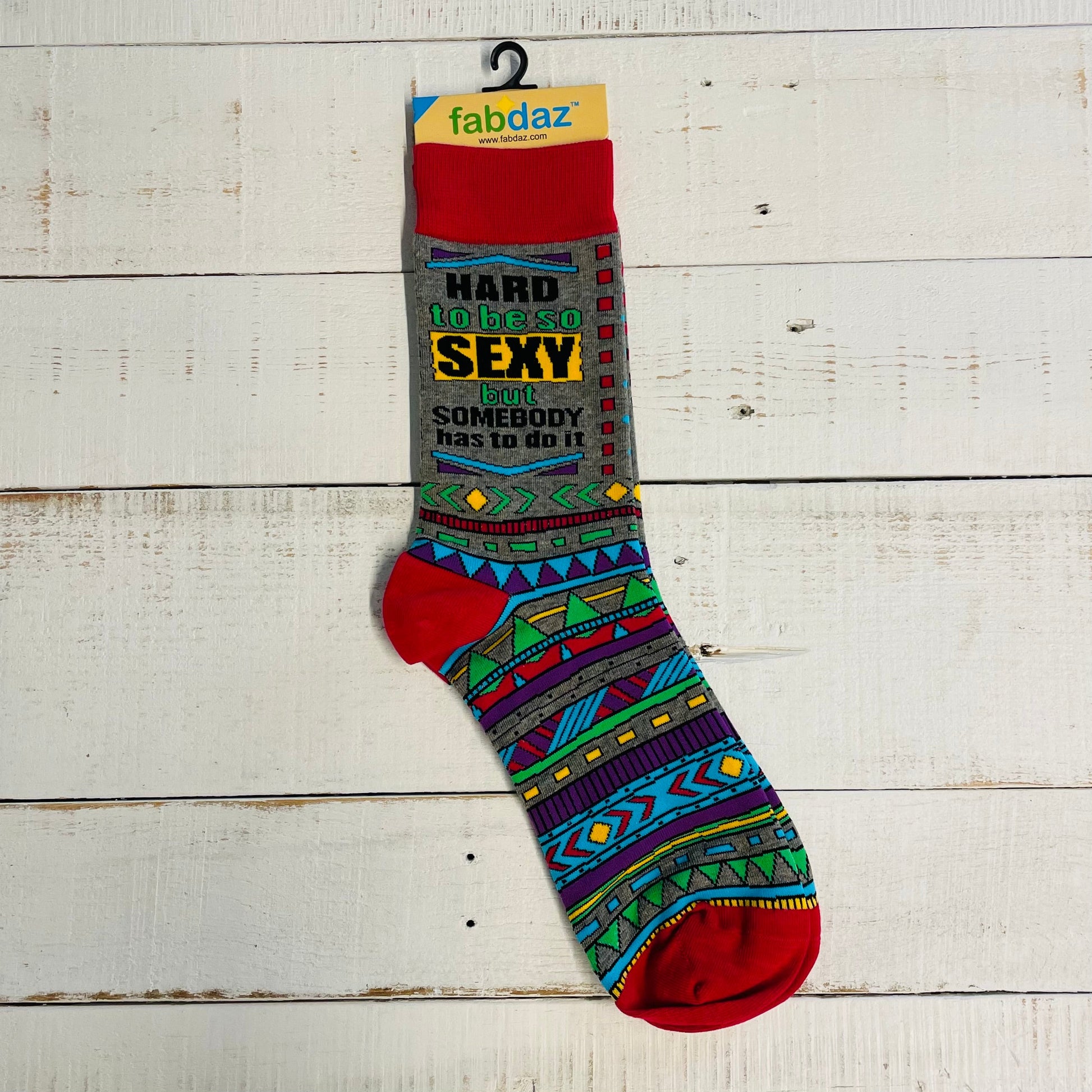 Men's Hard to Be Sexy But Somebody Has to Do It Novelty Crew Socks