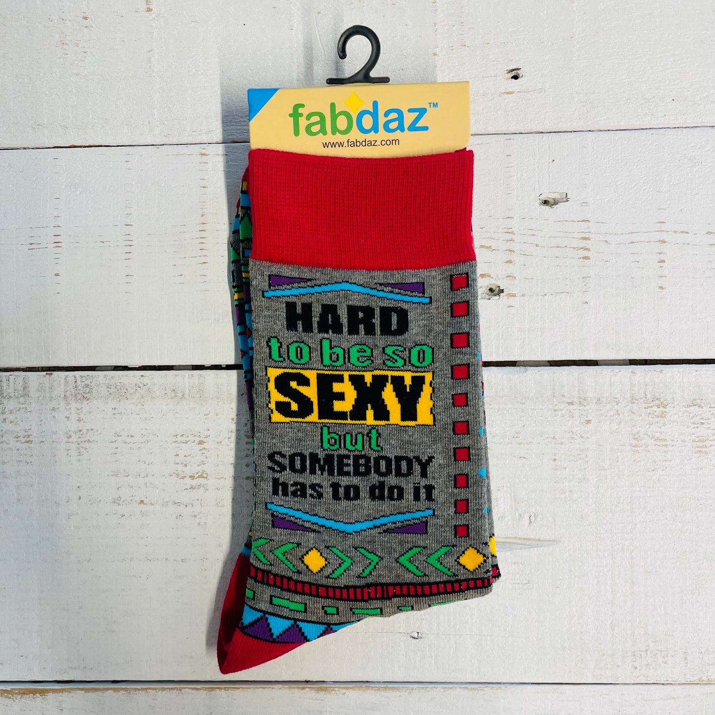 Men's Hard to Be Sexy But Somebody Has to Do It Novelty Crew Socks