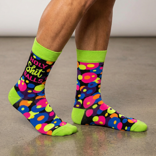 Men's Holy Shit Balls Novelty Crew Socks